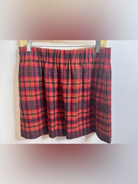 J. Crew Red and Black Plaid wool Mini Skirt